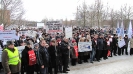Шествие профсоюзов на митинг протеста. Нарва, 3 марта