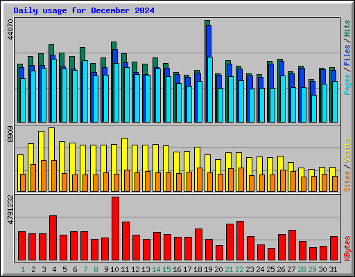 Daily usage for December 2024